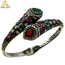 Gümüş Otantik Taşlı Biezik /Bileklik